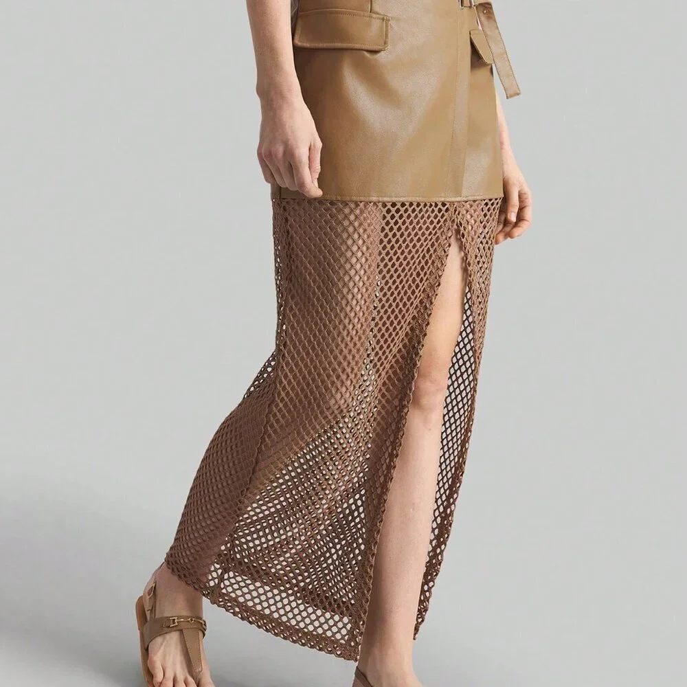Khaki Bohemian Women's Patchwork Skirt